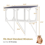 Cat Window Perch, Cat Catio for Large Indoor Cats, Outdoor Pet House Weatherproof, Catio Outdoor Enclosure, Space-Saving Pet Furniture for Window Naps and Sunbathing (Ancient White, 43.3) VKTO