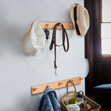 evory 2 Pack Coat Rack Wall Mount, 17 Inch Coat Hooks for Hanging, Wooden Wall Hooks Rack Coat Hanger for Purse Clothes Jacket Backpack in Entryway Mudroom Bathroom Kitchen, Beech Wood evory