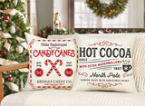 Farmhouse Christmas Pillow Covers 18x18 Set of 4 Winter Holiday Decorations Xmas Rustic Throw Cushion Case for Sofa Couch Home Decor (Sleigh Rides, Farm Fresh Tree, Cocoa, Candy Canes) 4TH Emotion
