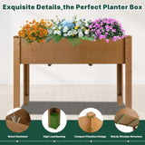 Raised Garden Bed Outdoor, Wooden Planter Boxes with Legs Protective Liner & Drainage Holes, Elevated Garden Flower Beds for Backyard Balcony, Gift for Gardening & Mother,46.65'' X 23.11'' X 29.72'' Magazoopet