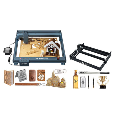 Longer Laser B1 36000mW Engraver with Auto Air Assist & LONGER Laser Engraver Rotary Roller