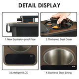 amocane Sauna Steam Portable Pot 4L, Stainless Steel Steam Generator for Saunas Home Spa Fumigation Steam Machine for Body Detox with Remote Control Anti-riot Device (110V, Wood Grain) amocane