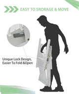 Anraja Outdoor Patio Wood Folding Adirondack Chair Outside with Cushion for Outdoor Porch, Yard, Garden, Pool, White Anraja