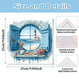 Beach Paint by Numbers Kit for Adults Beginner, Beach Paint by Numbers with Frame and Easel, DIY Crafts Painting by Number for Gift Home Wall Decor 9.84x9.84 inch hkejoi