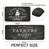 Farmhouse Kitchen Rugs Set of 2,Rustic Kitchen Rugs Farmhouse Style Mat Non-Slip Washable, Farmhouse Kitchen Decor Anti-Fatigue Floor Mat for Kitchen Sink Laundry Room, 17x30+17x47inch Black Twyt decor
