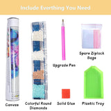 DAZZLEDOTS Diamond Art Kits for Adults, Book Forest Diamond Painting 5D Magic Moon Library Diamond Art Kits for Beginners DIY Full Drill Paint by Diamonds Dot Gem Art for Home Wall Decor 13.8x13.8inch DAZZLEDOTS