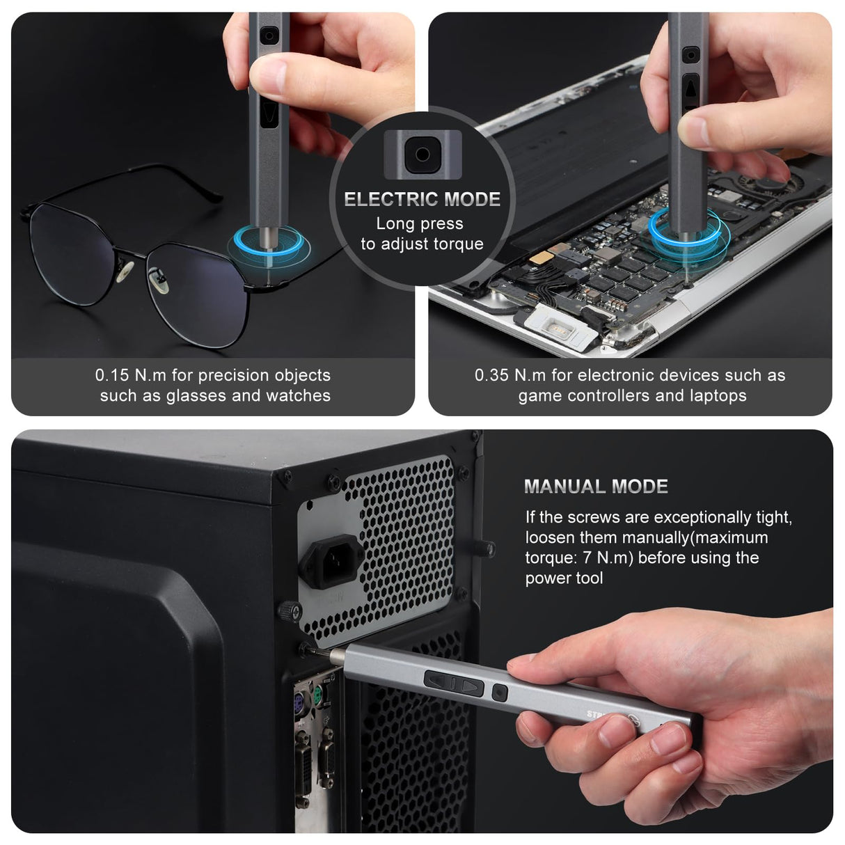 STREBITO Mini Electric Screwdriver, 144-Piece Electric Precision Screwdriver Set Small Power Screwdriver Cordless Rechargeable, Electronic Repair Tool Kit for PC, Computer, Laptop, Phone, RC Drone STREBITO