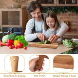 Zhehao 3 Pcs Acacia Wood Cutting Board Set Chopping Board with Handle for Charcuterie Cheese Board Meat Bread Chopping Blocks Vegetables Fruit Zhehao