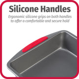 GoodCook MegaGrip 8” x 8” Non-Stick Square Baking Pan with Silicone Grip Handles - Heavy-Gauge Steel Cake Pan Baking Dish for Brownies, Bread, Cake, Baked Goods GoodCook