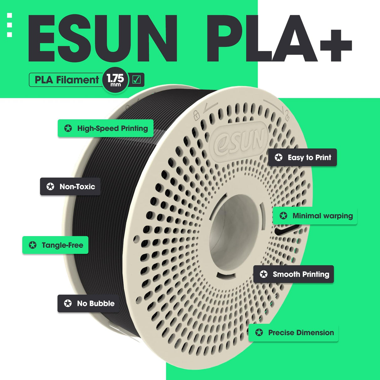 eSUN White PLA+ Filament 1.75mm, 1kg Cold White PLA Plus Cardboard Spool + 1kg Bone White PLA Pro Reusable Spool Set, 3D Printing Filament Fits for Most FDM 3D Printers eSUN