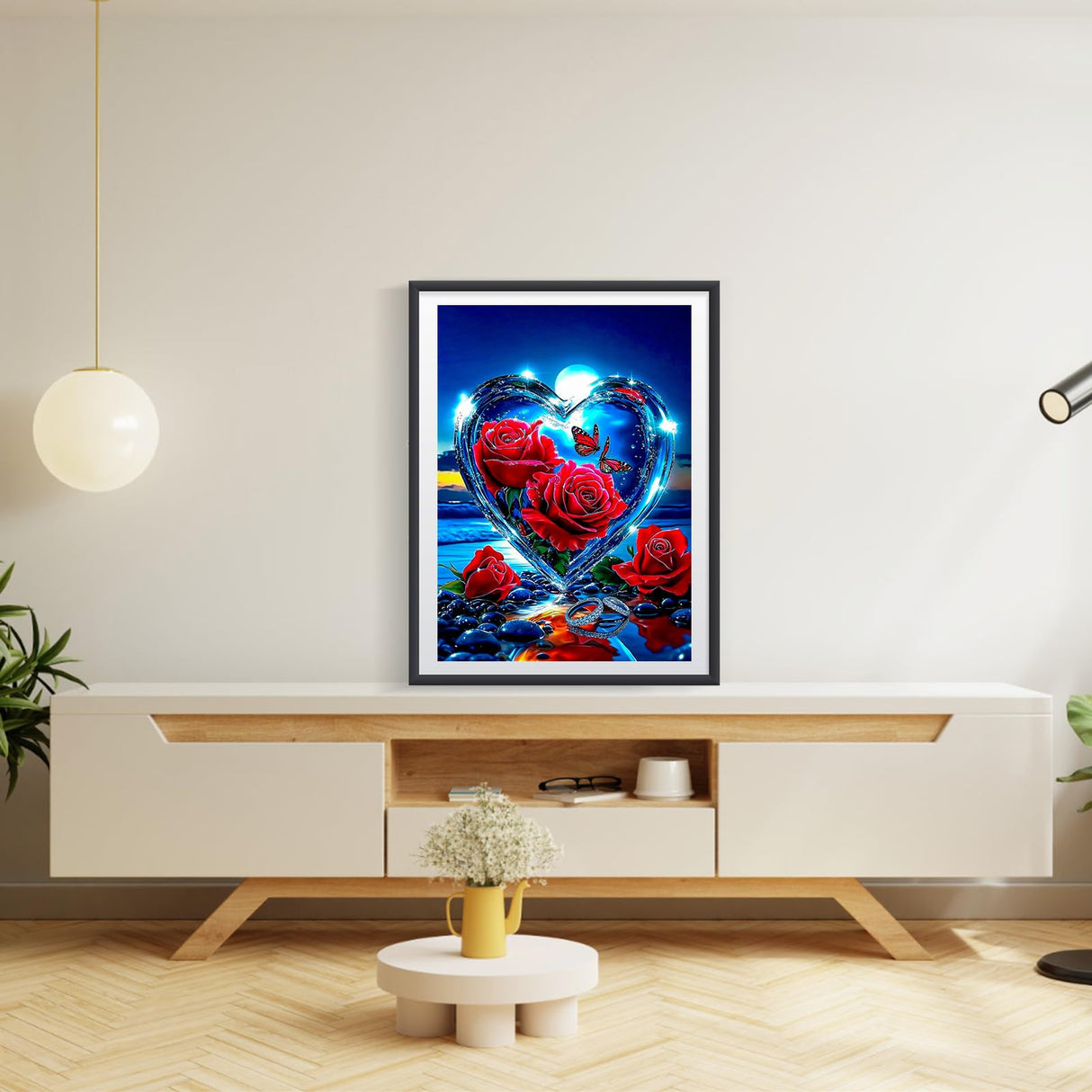 EOBROMD 5D Diamond Art Painting Kits for Adults Beginners Seaside, DIY Rose Kits for Adults, Full Round Drill Diamond Dot Gem Art Kits Home Wall Decor 12x16inch EOBROMD