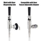 MRbrew Stout Beer Coffee Faucet, 304 Grade Stainless Steel Beer Tap Nitrogen Keg Draft Faucet, Homebrew Cold Brew Kegerator Beer Tower Tap with Standard Black Plastic Tap Handle MRbrew