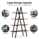 Tribesigns Industrial A-Shaped 4-Tier Bookshelf with Open Display Shelves for Home and Office Tribesigns
