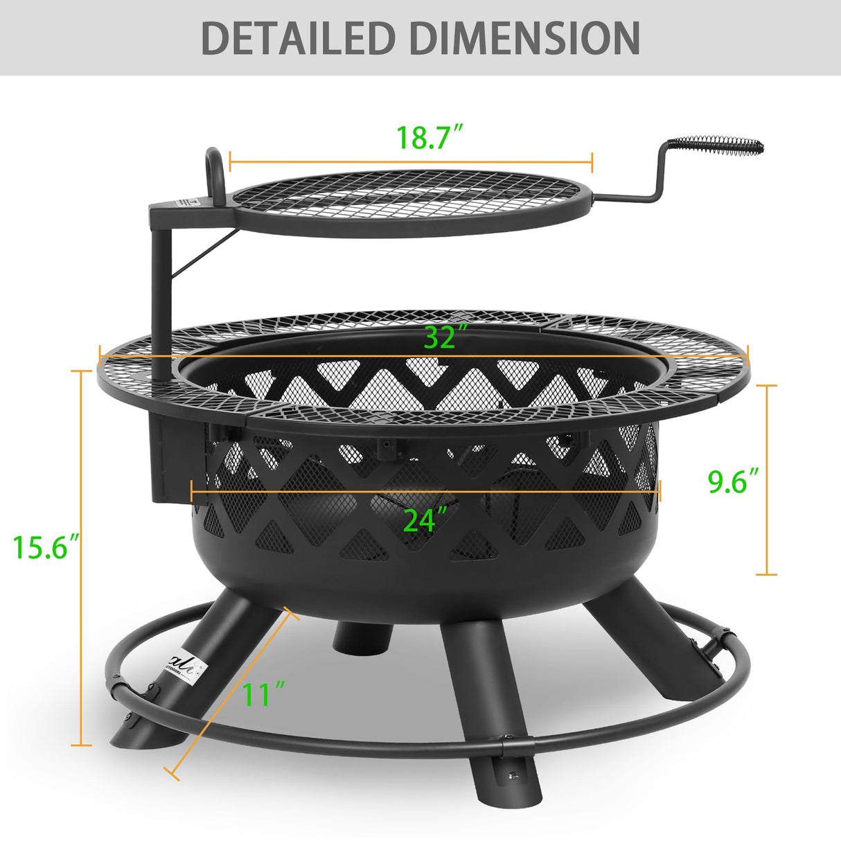 BALI OUTDOORS Fire Pit Outdoor Fire Pit for Wood Firepits for Outside Patio BALI OUTDOORS