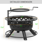 BALI OUTDOORS Fire Pit Outdoor Fire Pit for Wood Firepits for Outside Patio BALI OUTDOORS