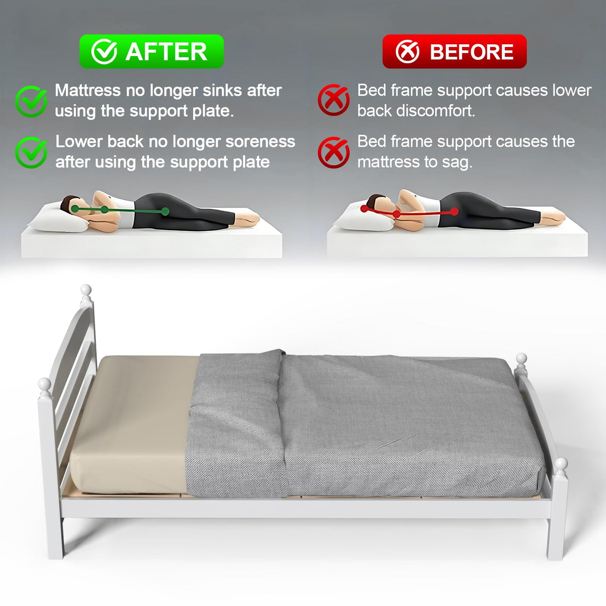 Imperius Mattress Support Wooden Bunkie Board/Bed Slats/Queen Bed Board Under Mattress Support(30"x 60" Twin Size) Imperius