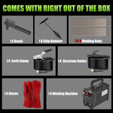 Hpoouo 200Amp 20PCS Rods Stick Welder, Super MINI Portable Welding Machine, IGBT Inverter Welder Machine 110V with Hot Start Arc Force Anti-Stick, for 1/16"-1/8" Rod ARC Welder, 2 Chip Hammers (Black) Hpoouo
