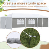 Greesum 10x30 Outdoor Canopy Tent, Patio Gazebo, for Party Wedding BBQ Events with 8 Side Removable Walls, Waterproof Canopies, White Greesum