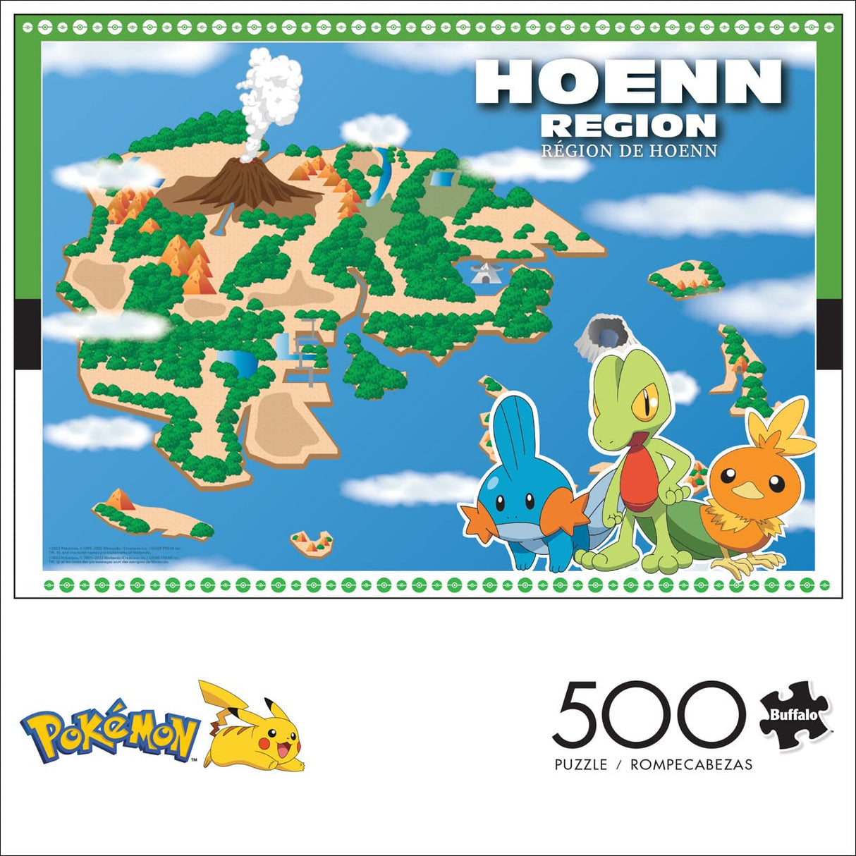 Buffalo Games - Pokemon- Hoenn Region - 500 Piece Jigsaw Puzzle for Adults -Challenging Puzzle Perfect for Game Nights - Finished Size is 21.25 x 15.00 Buffalo Games