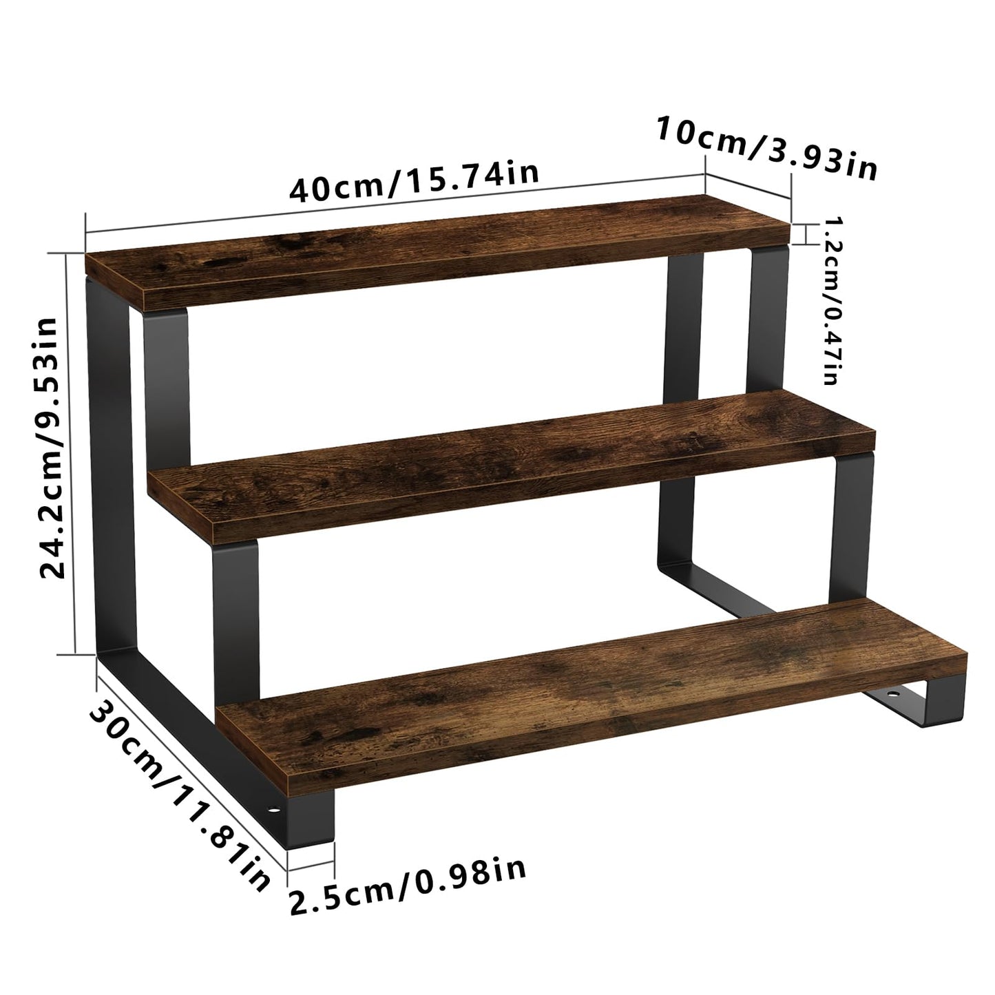 Wooden Display Riser Stand, 3 Tier Display Risers Cabinet Organizer, Widened Display Rack Shelf Kitchen Counter Shelf Perfume Organizer Stand for Party, Makeup, Figure, Dolls Collection, Cond - WoodArtSupply