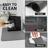 HotLive Coffee Mat - Coffee Bar Mat for Countertops | Coffee Bar Accessories Fit Under Coffee Maker Espresso Machine | Absorbent Hide Stain Rubber Backed Dish Drying Mat for Kitchen Counter HotLive