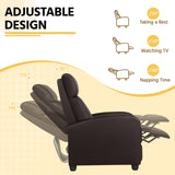 Yaheetech Recliner Chair Faux Leather Recliner Sofa Adjustable Modern Seat Club Chair Home Theater Seating Brown Yaheetech