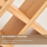 TRWISWDC Wine Rack Countertop Oak Wooden Wine Bottle Holder Rustic Free Standing Wine Storage Racks for Tabletop, Hutches and Display Cabinets - No TRWISWDC