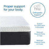 COOL GEL 12 Inch Queen Memory Foam Mattress Medium Firm, Queen Size Memory Foam Mattress Cooling, Made in The USA, 12" Depth with Pressure Relief, CertiPUR-US Certified No Fiberglass, CoolGel Bed COOL GEL