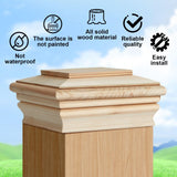 Soaoo 2 Pieces Wooden Post Caps Classic Cedar 4 x 4 Wood Post Caps Wood Fence Newel Post Mounting Kit Resistant Post Cover for Indoor Outdoor Fence Mailboxes Decks Soaoo