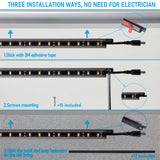 TORCHSTAR LED Safe Lighting Kit, (6) 12 Inch Linkable Light Bars + Motion Sensor + UL Power Adapter, 900LM, Input 100-240V, for Under Cabinet Gun Safe Locker Closet Showcase, 5000K Daylight TORCHSTAR