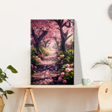 JOOZ Paint by Numbers Kit for Adults Landscape Paint by Number with Frame DIY Cherry Blossom Paint by Number with Easel Flowers Paint by Numbers Kit on Canvas for Gift Home Wall Decor 7.87x11.81 Inch JOOZ