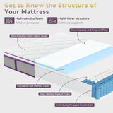 GJQ Twin Size Mattress, 12 Inch Hybrid Mattress with Pocket Spring,Cool Gel Memory Foam Mattresses in a Box,Medium Firm Twin Mattress for Pressure Relief,Fiberglass Free,CertiPUR-US Certified GJQ