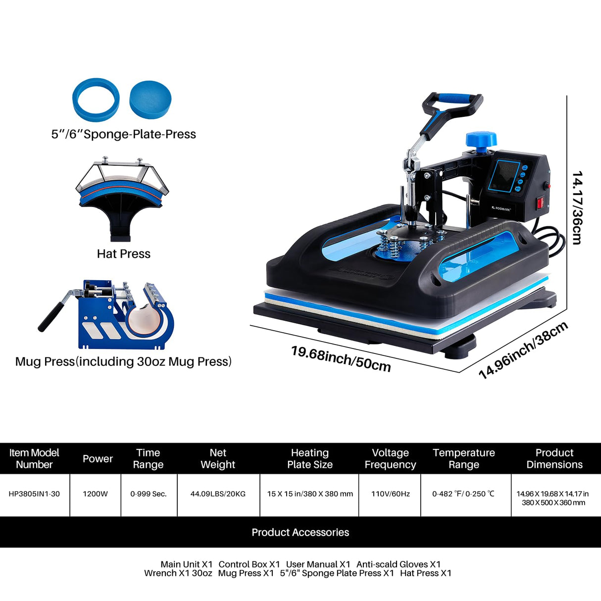 15"x15" Heat Press Machine,with Upgraded Smart Controllers, Counting Function, 8 in 1 Multifunction Sublimation Combo Heat Transfer Machine for T-Shirts, Hat,Mug,﻿﻿﻿﻿Plate BOVONO