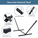 ANOW Double Hammock with Stand Included, Rope Hammock with Detachable Pillow and Pad for Outdoors Indoors, 450 LBS Weight Capacity, Blue ANOW