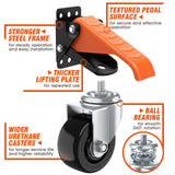 Ronlap Workbench Casters Wheels Kit 920 Lbs Capacity, Retractable Casters Set of 4 Heavy Duty Side Mount Casters 3" Lifting Casters Work Table Tool Bench Stepdown Castors Wheels 4 Pack Ronlap