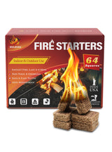 Nvkrvks Fire Starter, Easy-Burning Fire Starter Squares for Wood Stoves, Campfires, Grill Pit and Fireplace, Natural & Waterproof BBQ Fire Starters, 64 Mini Square Nvkrvks