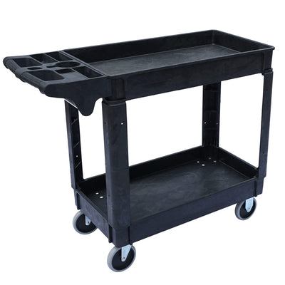 Southwire 65240340 Small 2 Shelf Utility/Service Cart; Lipped Shelves; 500 Lbs Capacity for Warehouse/Garage/Cleaning/Manufacturing