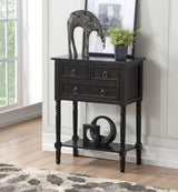 Convenience Concepts Kendra 3 Drawer Hall Table with Shelf, Black Convenience Concepts