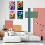 4 Pack Framed Paint by Numbers Kit for Adults Beginner Canvas Painting by Numbers for Adults Cactus Plants Easy Adult Paint by Number Kits with Frame Rose Flowers Watercolor Painting by Number 8x12 In obterie