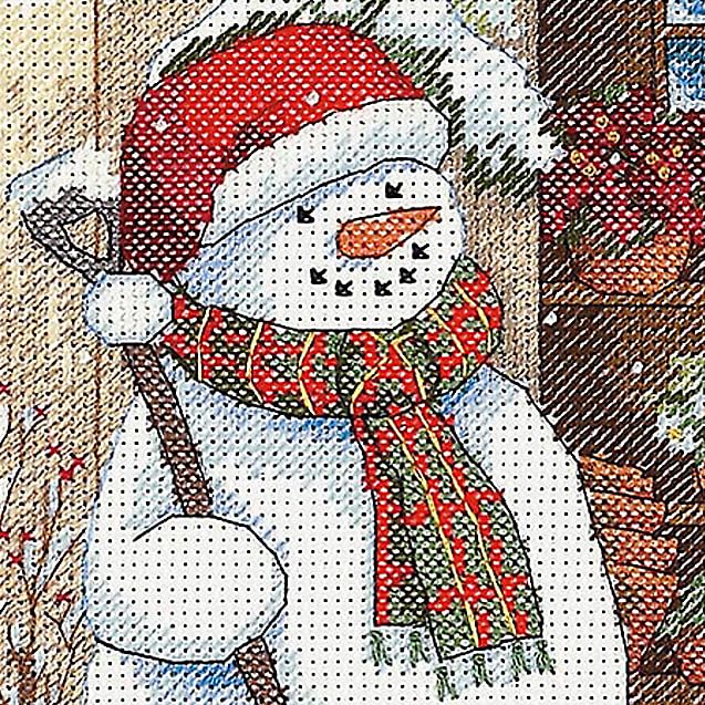 Dimensions Counted Cross Stitch Kit 'Garden Shed Snowman' 14 Count White Aida, 12'' x 14'' Dimensions