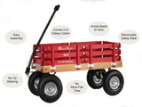 Berlin Flyer Sport Kid's Wagon - Model F410 - Amish Made in Ohio, USA - 10" No-Flat Tires (Red) premier wagons