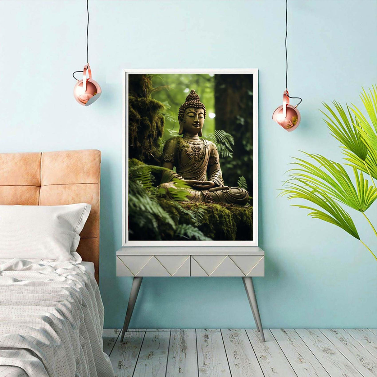 Reofrey DIY Diamond Art Painting Kits for Adults Buddha Statue, Buddha Full Drill Round Rhinestone Diamond Art Painting Accessories, Cross Stitch Embroidery Canvas for Crafts Home Decor 30x40cm Reofrey