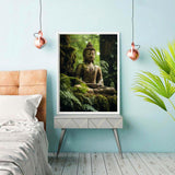 Reofrey DIY Diamond Art Painting Kits for Adults Buddha Statue, Buddha Full Drill Round Rhinestone Diamond Art Painting Accessories, Cross Stitch Embroidery Canvas for Crafts Home Decor 30x40cm Reofrey