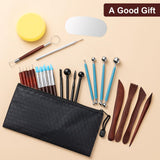 Amrules Clay Tools Kit, 27 PCS Red Pottery Tools, Practical Polymer Clay Sculpting Tools Kit, Air Dry Clay Tools Set for Adults, Pottery Craft, Dotting, Carving, Drawing, Molding, Modeling, Shaping Amrules