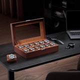 ProCase Watch Box Organizer for Men, 12 Slot Watch Display Case With Glass Lid, PU Leather Watch Storage Mens Watch Case, Watch Holder Organizer for Men Women -12 Slot, Brown ProCase