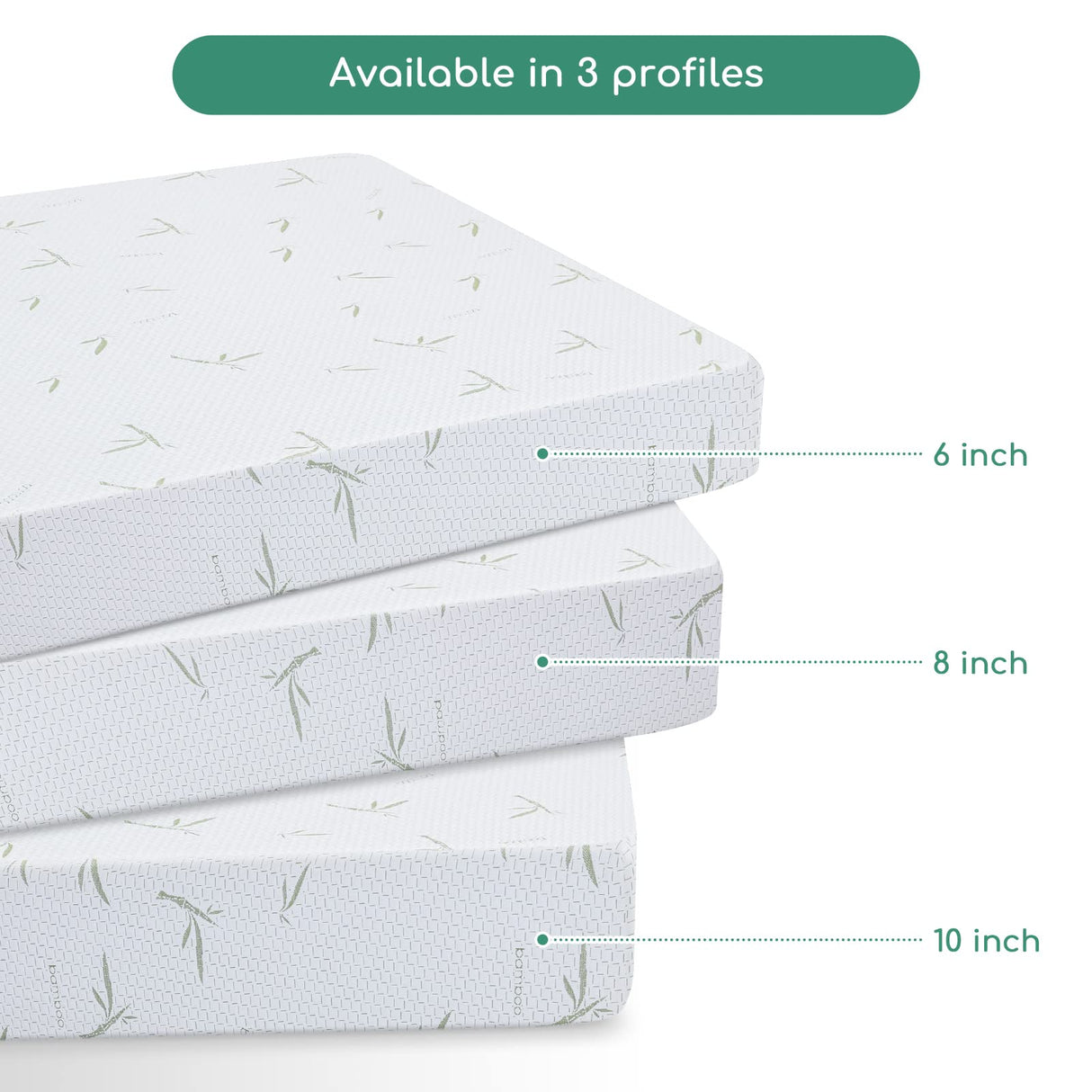 Airdown Full Mattress, 6 Inch Memory Foam Mattress in a Box for Kids with Breathable Bamboo Cover, Medium Firm Green, Trundle Bed, CertiPUR-US Certified, Made in USA (AD-DM-6F) Airdown