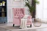 Artechworks Velvet Tufted Push Back Arm Accent Chair Recliner Single Reclining for Adjustable Club Chair Home Padded Seating Living Room Lounge Modern Sofa,Pink Artechworks