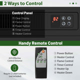 SIMOE Fireplace TV Stand with 23 Inch Fireplace, Electric Fireplace TV Console for TVs up to 65", Entertainment Center with 2 Cabinets & Remote Control, 6H Timer & 3 Flame Brightness, Brown, 58 Inches SIMOE