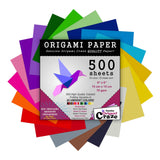 Origami Paper 500 Sheets Premium Quality for Arts and Crafts 6" Square Sheets 20 Vibrant Colours Same Colour on Both Sides 100 Design Ebook Included (See Back of Cover for Download info) Origami Craze
