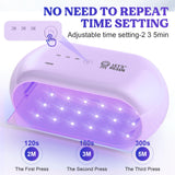 LET'S RESIN UV Light Advanced,Two-Sided Longer time Setting(2m,3m,5m) UV Lamp with Single Head Adapter, Large Size 36 Beads LED UV Light for Resin Curing,Resin Molds,DIY Craft Decor(Purple) LET'S RESIN